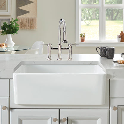 Cerana 30" Fireclay Single Bowl Apron-Front Farmhouse Sink - White - 525010