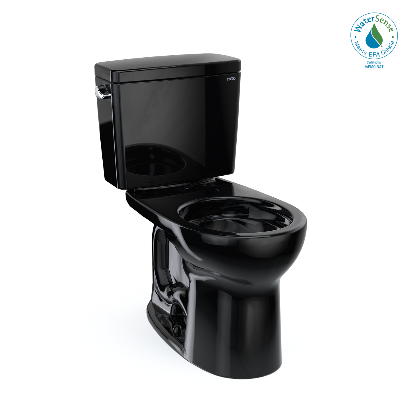 TOTO® Drake® Two-Piece Round 1.28 GPF Universal Height TORNADO FLUSH® Toilet with CEFIONTECT®, Ebony - CST775CEF#51