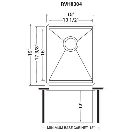 Ruvati 15" Workstation Bar Prep Sink Ledge Undermount 16 Gauge Stainless Steel Single Bowl - RVH8304