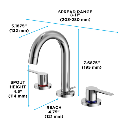 TOTO® LB Series Two Handle Widespread 1.2 GPM Bathroom Sink Faucet with Drain Assembly, Polished Chrome - TLS01201U#CP