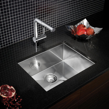 Quatrus R0 22" Single Bowl Undermount Stainless Steel Kitchen Sink - 443050