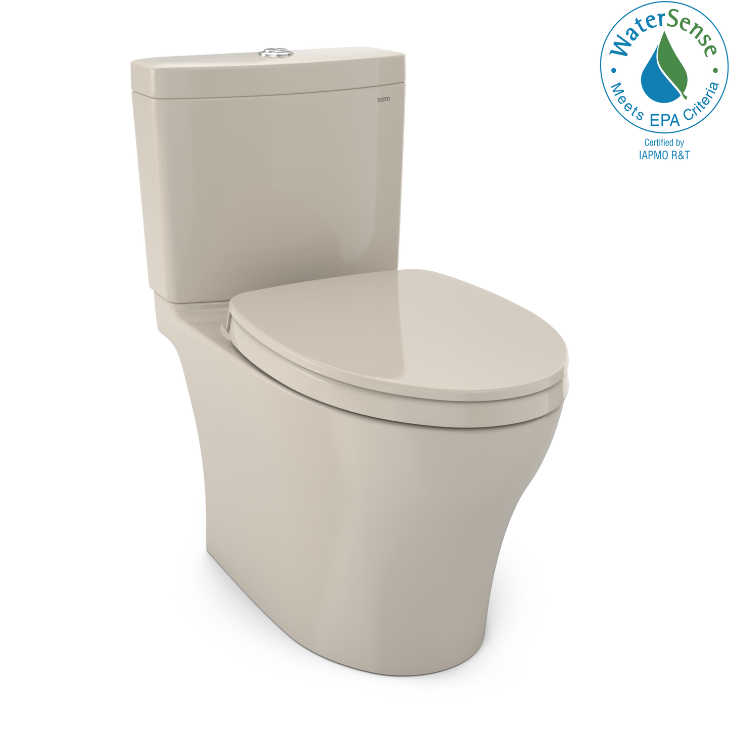 TOTO Aquia IV WASHLET+ Two-Piece Elongated Dual Flush 1.28 and 0.9 GPF Toilet with CEFIONTECT - MS446124CEM