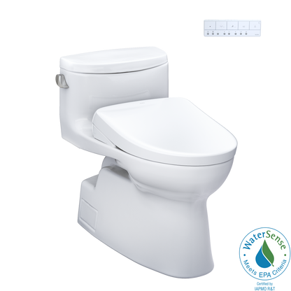 TOTO® WASHLET®+ Carolina® II One-Piece Elongated 1.28 GPF Toilet and WASHLET®+ S7 Contemporary Bidet Seat, Cotton White - MW6444726CEFG#01