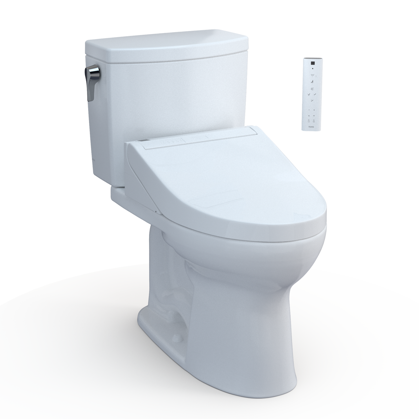 TOTO® WASHLET+® Drake® II 1G® Two-Piece Elongated 1.0 GPF Toilet and WASHLET+® C5 Bidet Seat, Cotton White - MW4543084CUFG#01