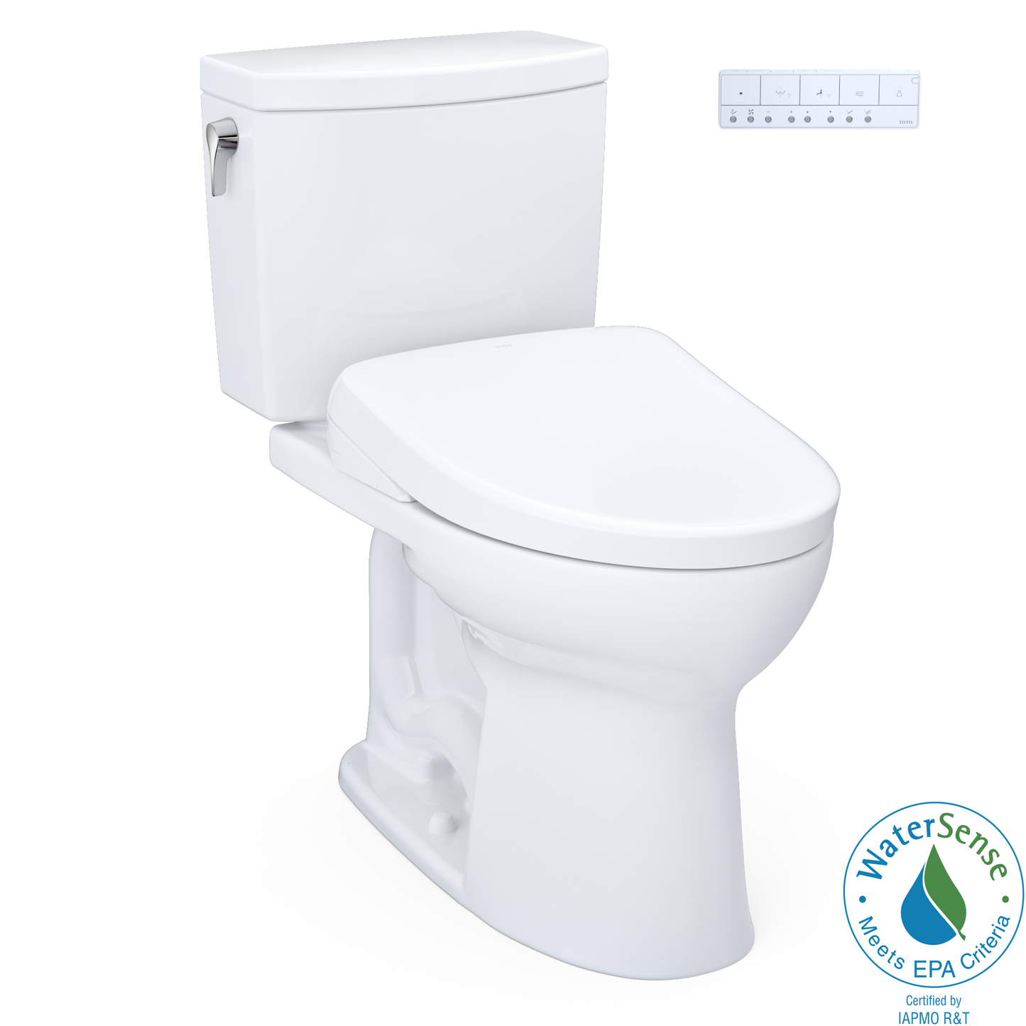 TOTO® WASHLET®+ Drake® II 1G® Two-Piece Elongated 1.0 GPF Toilet and WASHLET®+ S7 Contemporary Bidet Seat, Cotton White - MW4544726CUFG#01