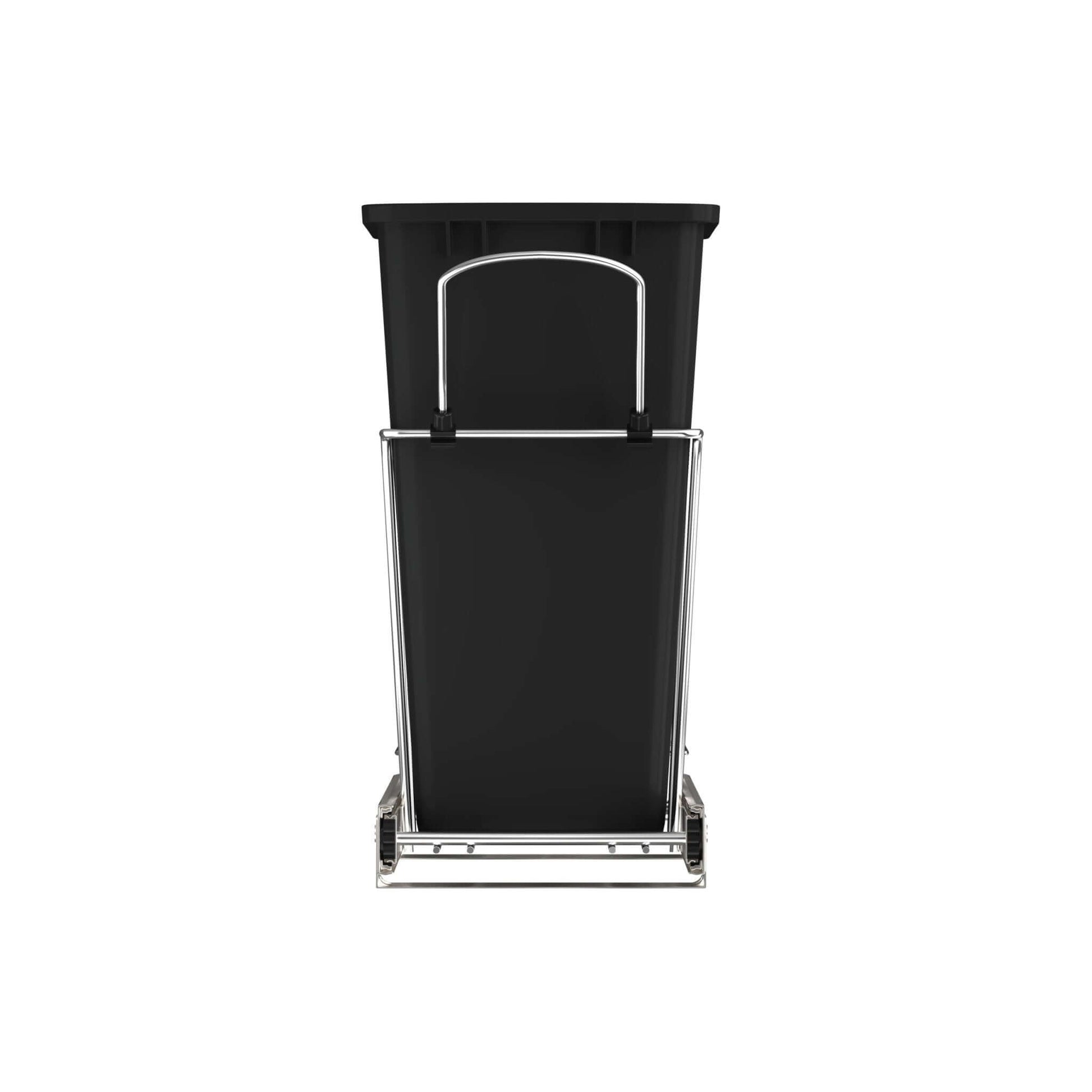 Rev-A-Shelf - Chrome Steel Pull Out Waste/Trash Container w/Rear Basket Storage - RV-12KD-18C S