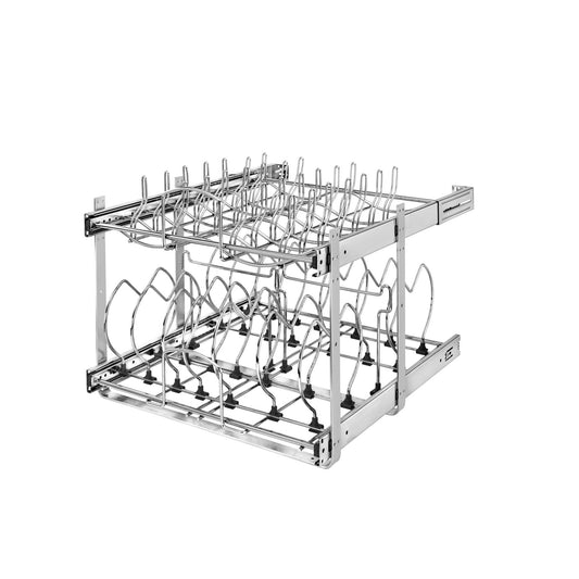 Rev-A-Shelf - Two-Tier Steel Wire Pull Out Cookware Cabinet Organizer - 5CW2-2122-CR