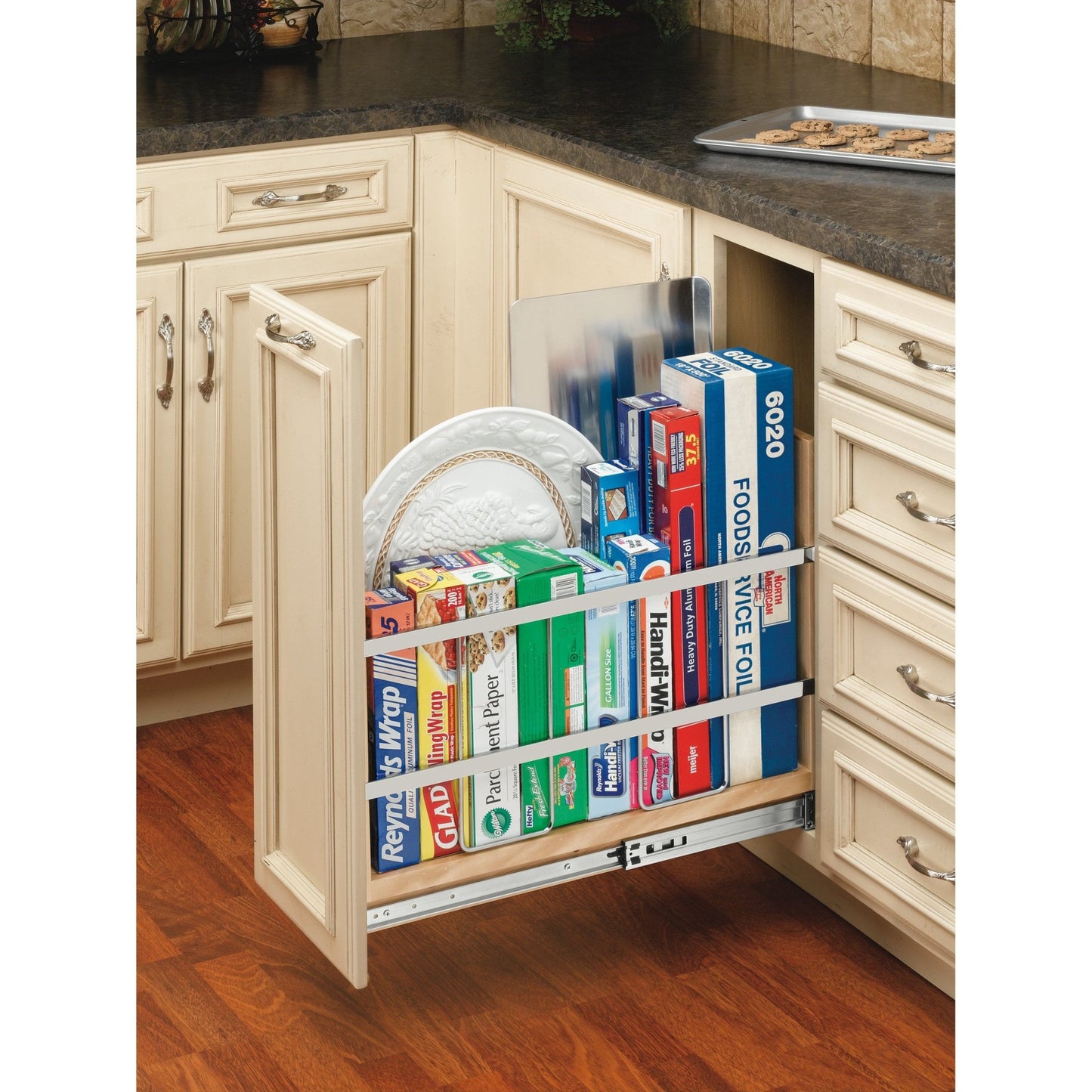 Rev-A-Shelf - Wood Bakeware Pull Out Organizer w/BB Soft Close - 447-BCBBSC-8C