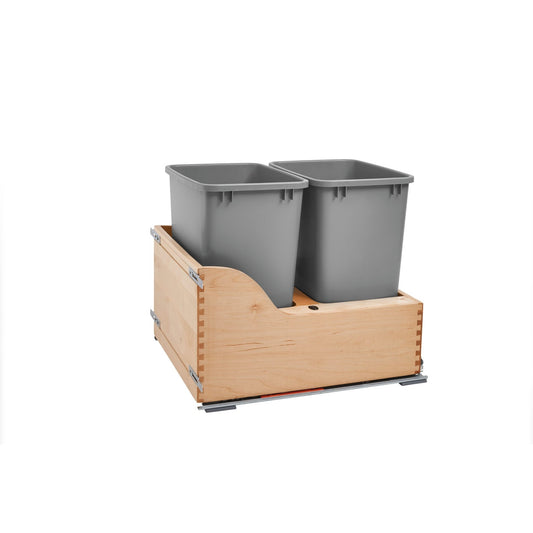 Rev-A-Shelf - Wood Pull Out Trash/Waste Container w/Soft Close - 4WCSC-2135DM-2