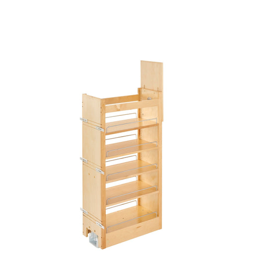 Rev-A-Shelf - Wood Tall Cabinet Pull Out Pantry Organizer w/Soft Close - 448-TP43-11-1
