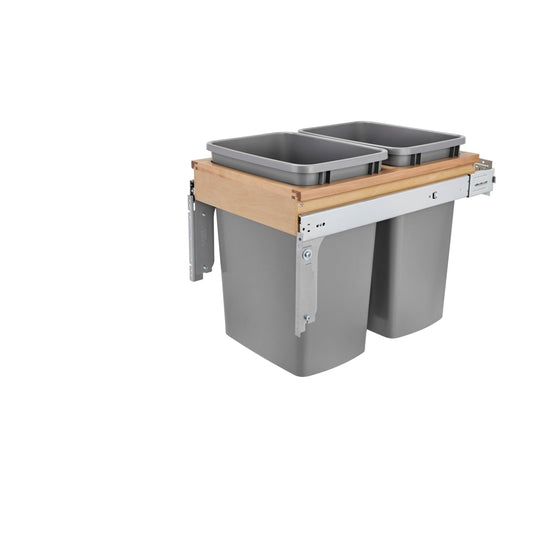 Rev-A-Shelf - Wood Top Mount Pull Out Trash/Waste Container w/Soft Close - 4WCTM-18BBSCDM2