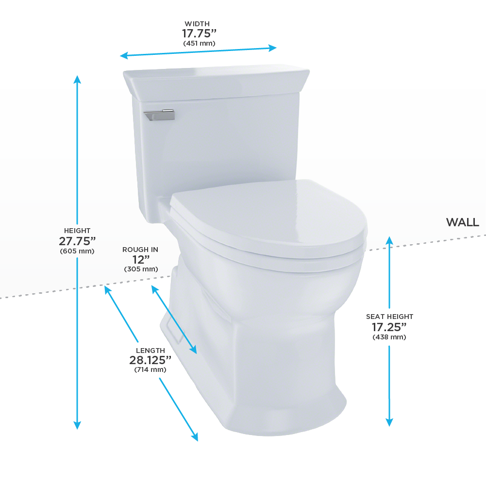 TOTO® Eco Soirée® One Piece Elongated 1.28 GPF Universal Height Skirted Toilet with CEFIONTECT - MS964214CEFG