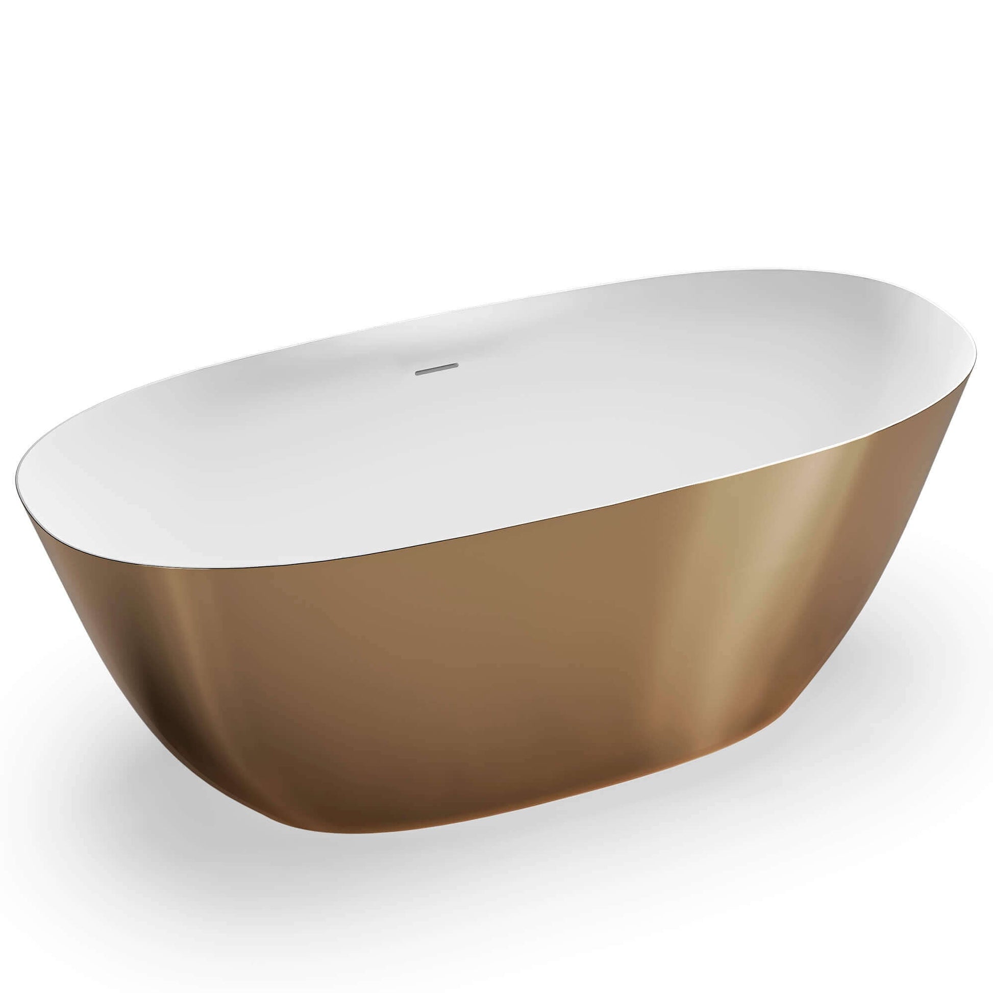 Ruvati Sinatra Matte Gold and White epiStone Freestanding Bathtub - Product Image
