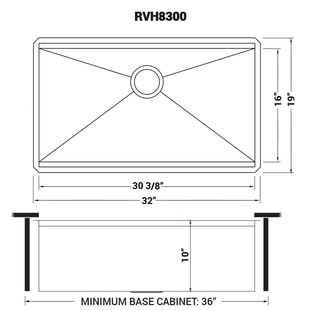 Ruvati Roma 32-inch Workstation Ledge Undermount 16 Gauge Stainless Steel Kitchen Sink Single Bowl - RVH8300