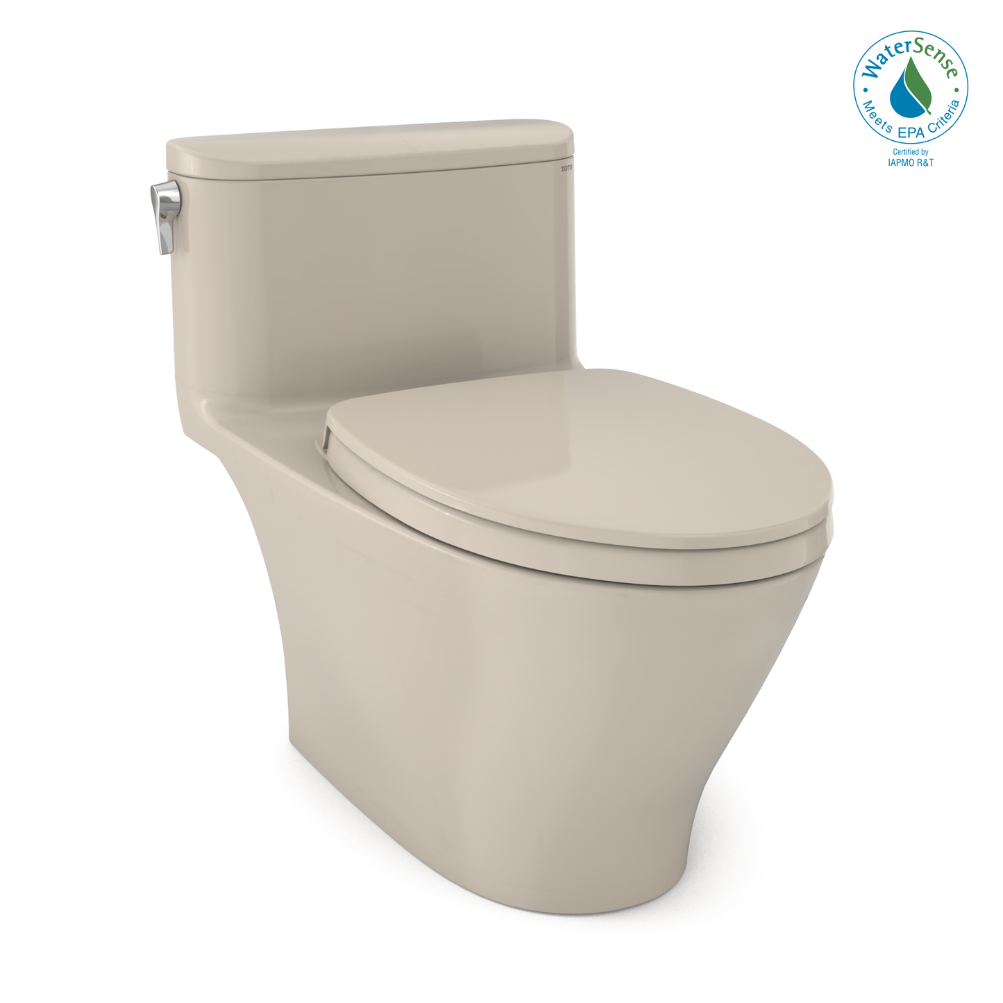 TOTO® Nexus® 1G® One-Piece Elongated 1.0 GPF Universal Height Toilet with CEFIONTECT® and SS124 SoftClose Seat, WASHLET®+ Ready - MS642124CUFG