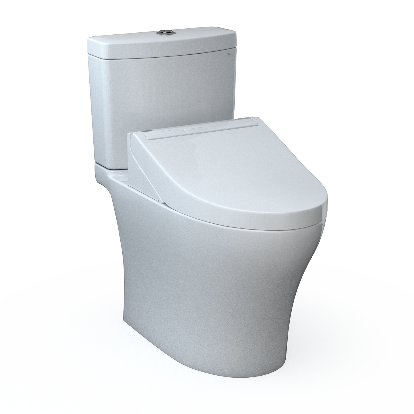 TOTO® WASHLET®+ Aquia® IV Two-Piece Elongated Universal Height Dual Flush 1.28 and 0.9 GPF Toilet and WASHLET C5 Bidet Seat, Cotton White - MW4463084CEMFGN#01