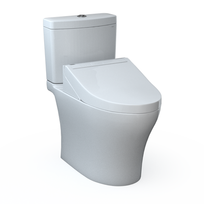 TOTO® WASHLET®+ Aquia® IV Two-Piece Elongated Universal Height Dual Flush 1.28 and 0.9 GPF Toilet and WASHLET C5 Bidet Seat, Cotton White - MW4463084CEMFGN#01