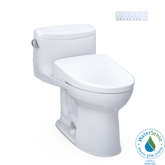 TOTO® WASHLET®+ Supreme® II One-Piece Elongated 1.28 GPF Toilet and WASHLET®+ S7A Contemporary Bidet Seat, Cotton White - MW6344736CEFG#01