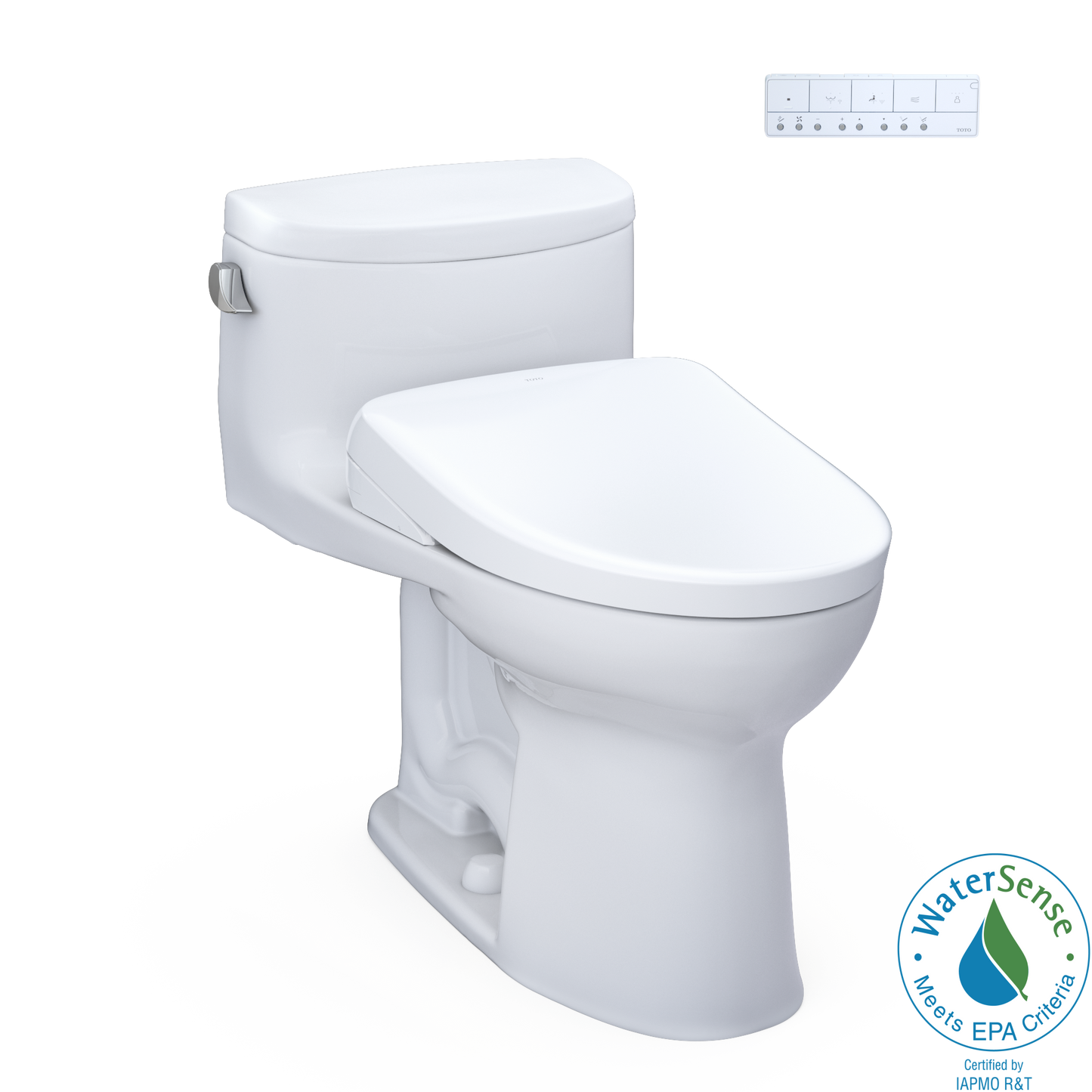 TOTO® WASHLET®+ Supreme® II One-Piece Elongated 1.28 GPF Toilet and WASHLET®+ S7A Contemporary Bidet Seat, Cotton White - MW6344736CEFG#01