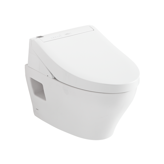 TOTO® WASHLET®+ EP Wall-Hung Elongated Toilet and WASHLET C5 Bidet Seat and DuoFit® In-Wall 0.9 and 1.28 GPF Dual-Flush Tank System, Matte Silver - CWT4283084CMFG#MS