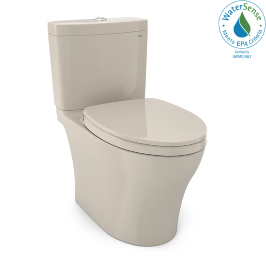 TOTO® Aquia® IV Two-Piece Elongated Dual Flush 1.28 and 0.9 GPF Universal Height Toilet with CEFIONTECT®, WASHLET®+ Ready - MS446124CEMFGN