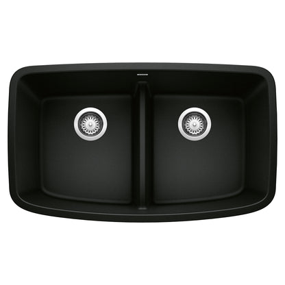 Valea Silgranit 32" 50/50 Double Bowl Undermount Kitchen Sink with Low Divide - Anthracite - 442200