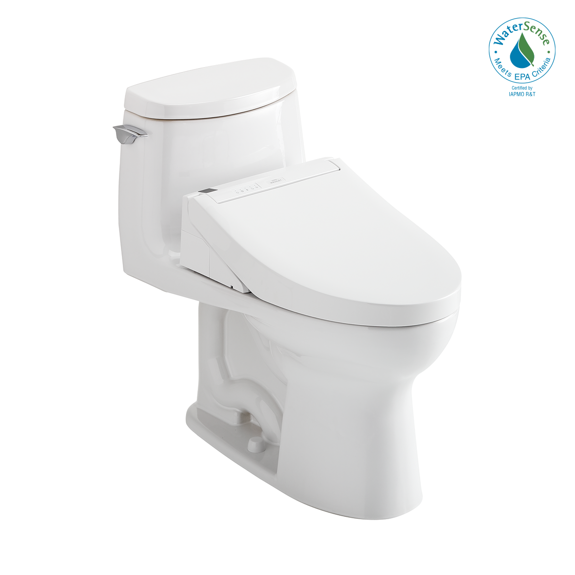 TOTO® WASHLET+® UltraMax® II 1G® One-Piece Elongated 1.0 GPF Toilet and WASHLET+® C5 Bidet Seat, Cotton White - MW6043084CUFG#01