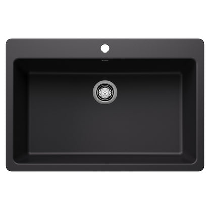 Liven Silgranit 33" Super Single Dual Mount Kitchen Sink - Anthracite - 443195