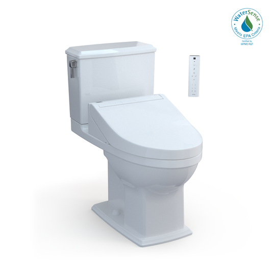 TOTO® WASHLET®+  Connelly® Two-Piece Elongated Dual Flush 1.28 and 0.9 GPF Toilet and WASHLET C5 Bidet Seat, Cotton White - MW4943084CEMFG#01