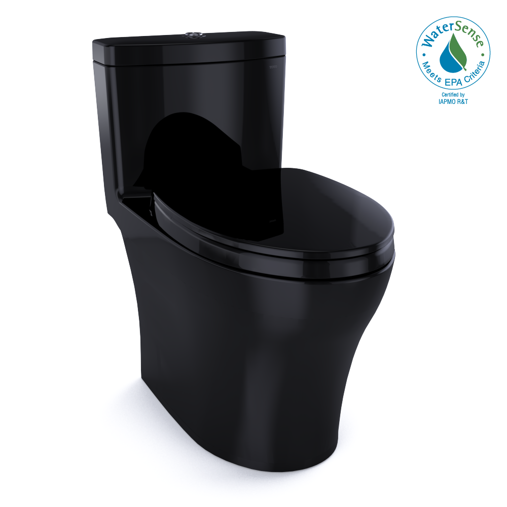 TOTO® Aquia® IV One-Piece Elongated Dual Flush 1.28 and 0.9 GPF Universal Height, WASHLET®+ Ready Toilet, Ebony- MS646124CEMFN#51