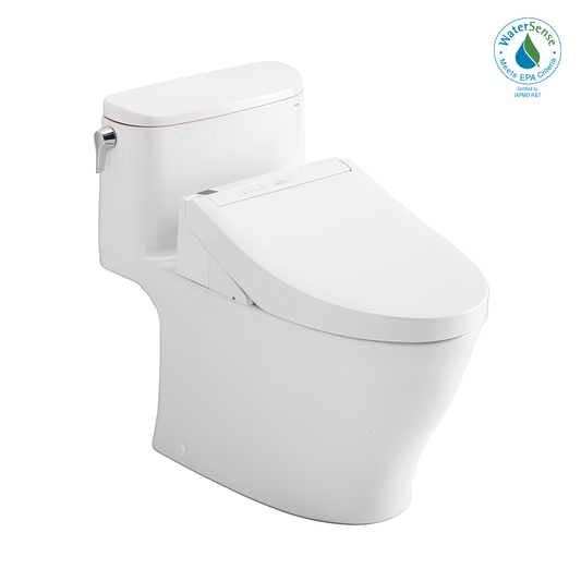 TOTO® WASHLET®+ Nexus® One-Piece Elongated 1.28 GPF Toilet and WASHLET C5 Bidet Seat, Cotton White - MW6423084CEFG#01