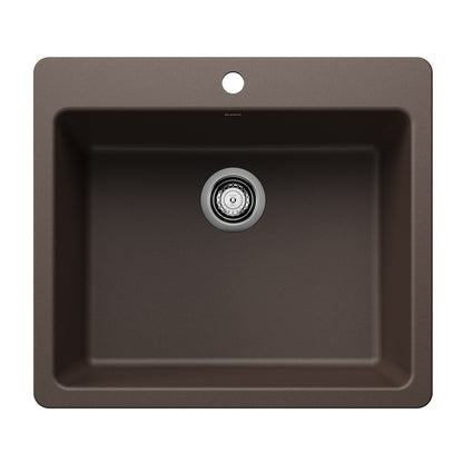 Liven Silgranit 25" Single Bowl Dual Mount Kitchen Sink - Anthracite - 443219