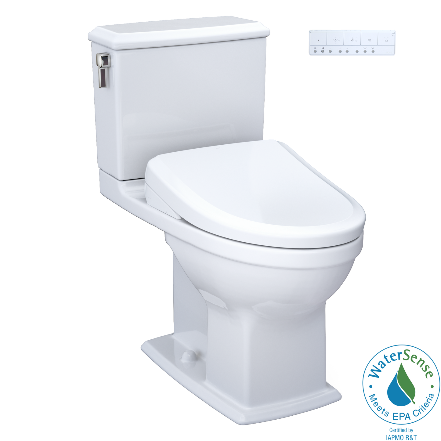 TOTO® WASHLET®+ Connelly® Two-Piece Elongated Dual Flush 1.28 and 0.9 GPF Toilet and Classic WASHLET S7 Contemporary Bidet Seat with Auto Flush, Cotton White - MW4944724CEMFGA#01