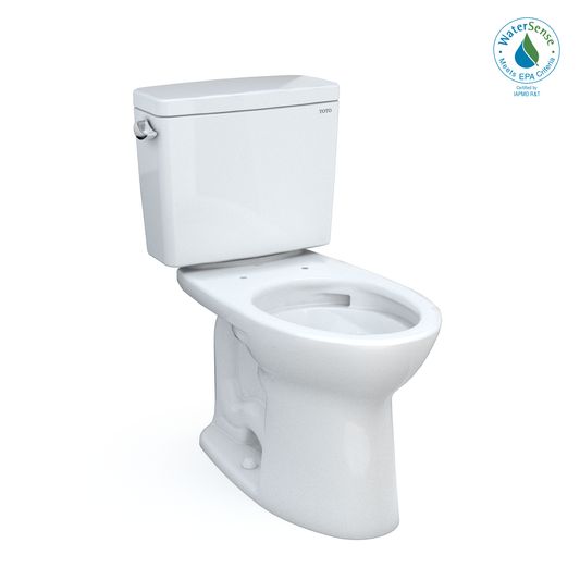 TOTO® Drake® Two-Piece Elongated 1.28 GPF Universal Height TORNADO FLUSH® Toilet with CEFIONTECT® and 10 Inch Rough-In, Cotton White - CST776CEFG.10#01