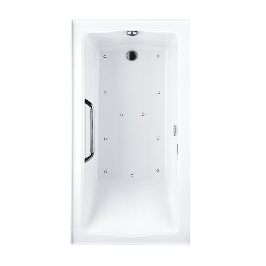TOTO CLAYTON® Air Bath Acrylic Bathtub with Grab Bar 60" X 32" X 24-7/8" (L Grab Bar) - ABR782L#01YCP3