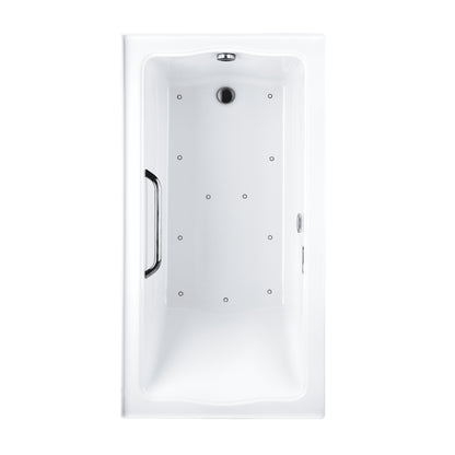 TOTO CLAYTON® Air Bath Acrylic Bathtub with Grab Bar 60" X 32" X 24-7/8" (R Grab Bar) - ABR782R#01N3
