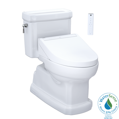 TOTO® WASHLET®+ Eco Guinevere® Elongated 1.28 GPF Universal Height Toilet with C5 Bidet Seat, Cotton White - MW9743084CEFG#01