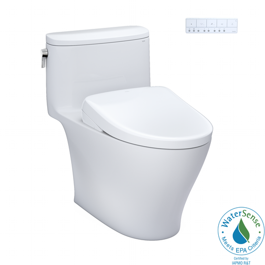 TOTO® WASHLET®+ Nexus® One-Piece Elongated 1.28 GPF Toilet with Auto Flush S7A Contemporary Bidet Seat, Cotton White - MW6424736CEFGA#01