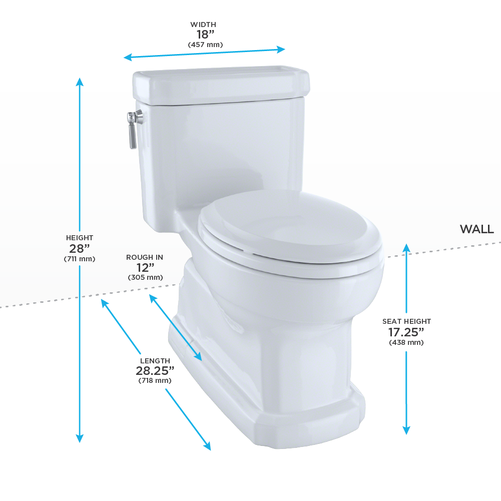 TOTO® Eco Guinevere® Elongated 1.28 GPF Universal Height Skirted Toilet with CEFIONTECT® and SoftClose Seat - MS974224CEFG