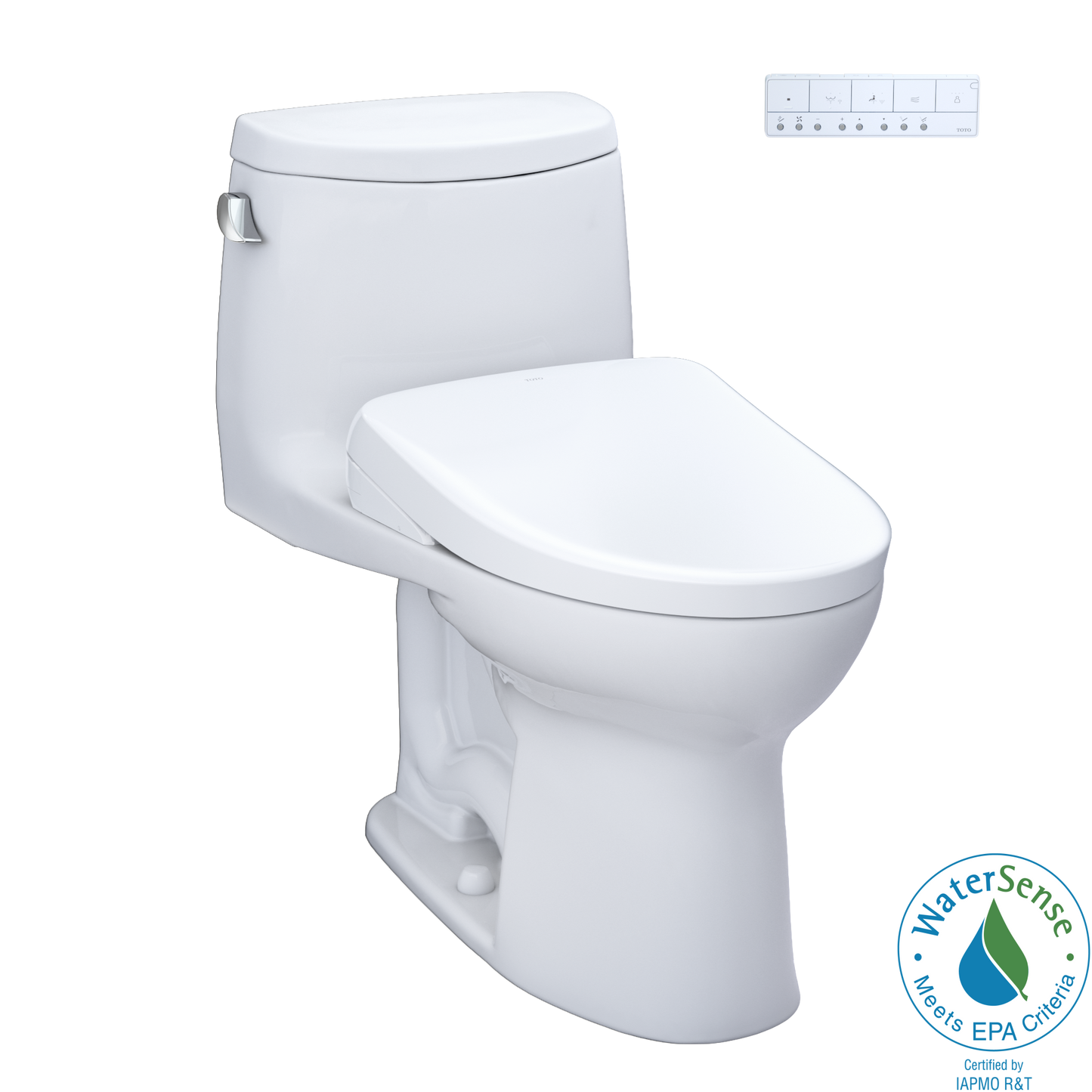 TOTO® WASHLET®+ UltraMax® II One-Piece Elongated 1.28 GPF Toilet with Auto Flush WASHLET®+ S7 Contemporary Bidet Seat, Cotton White - MW6044726CEFGA#01