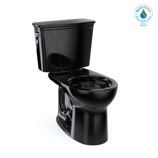 TOTO® Drake® Transitional Two-Piece Round 1.28 GPF Universal Height TORNADO FLUSH® Toilet, Ebony - CST785CEF#51