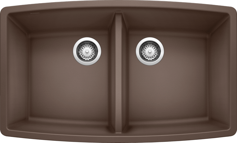 Blanco 33" Performa Equal Double Bowl Silgranit Kitchen Sink in Café