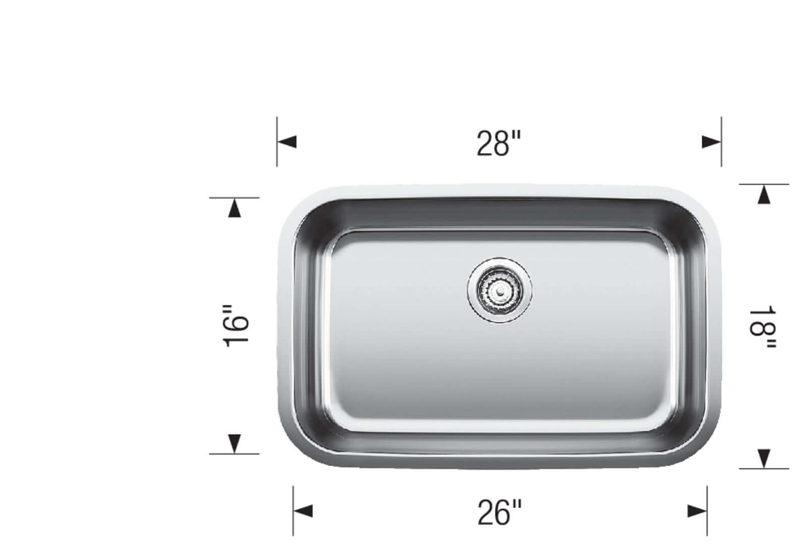 Blanco 28" Stellar Super Single Bowl Kitchen Sink - bla441024