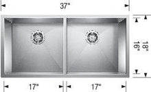 Load image into Gallery viewer, Blanco Precision 16&quot; R0 Large Equal Double Bowl Kitchen Sink Kitchen Sinks BLANCO   