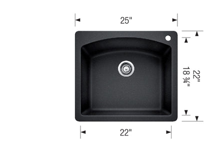 Blanco Diamond Single Bowl Dual Mount Silgranit Kitchen Sink