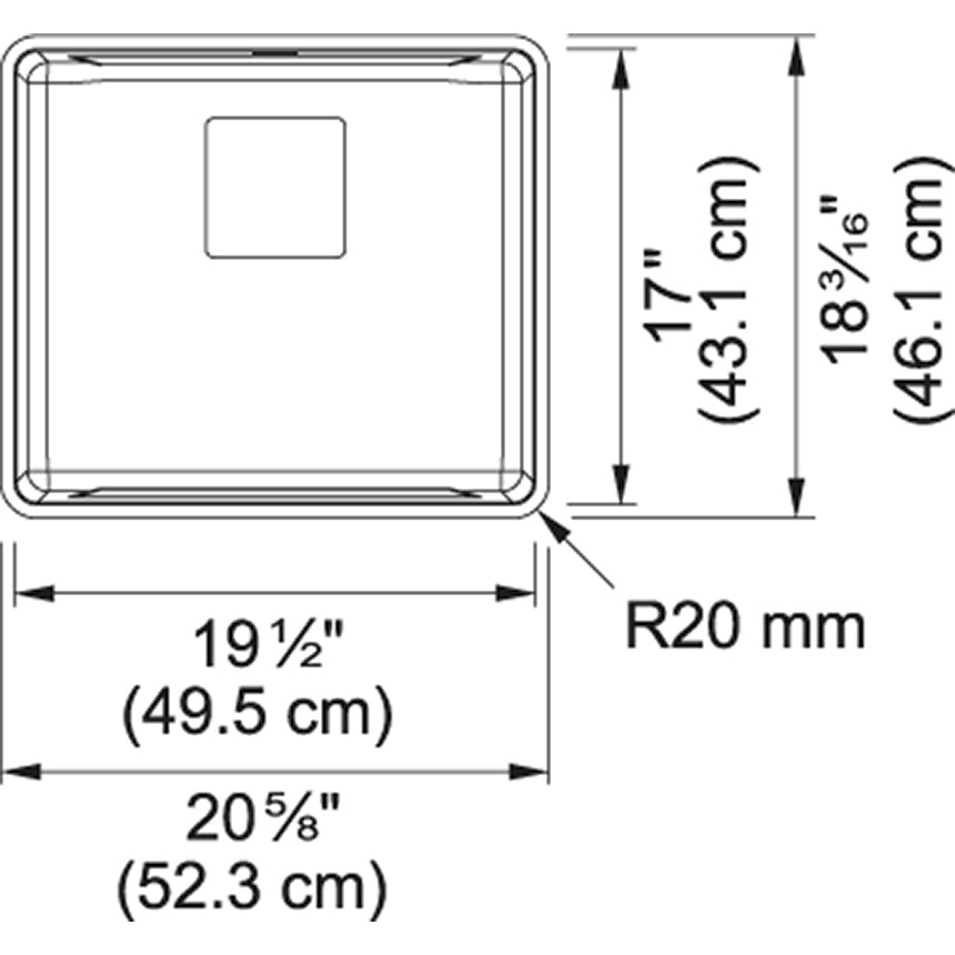 Franke Pescara 21-in. x 18-in. 18 Gauge Stainless Steel Undermount Single Bowl Kitchen Sink - PTX110-20