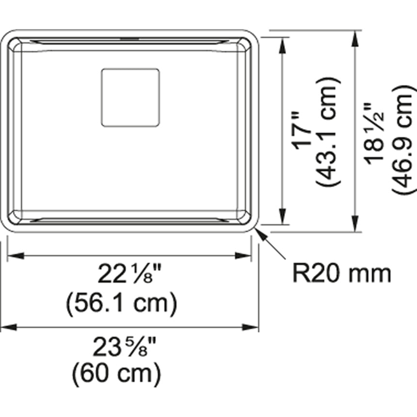 Franke Pescara 23.6-in. x 18.5-in. 18 Gauge Stainless Steel Undermount Single Bowl Kitchen Sink - PTX110-22