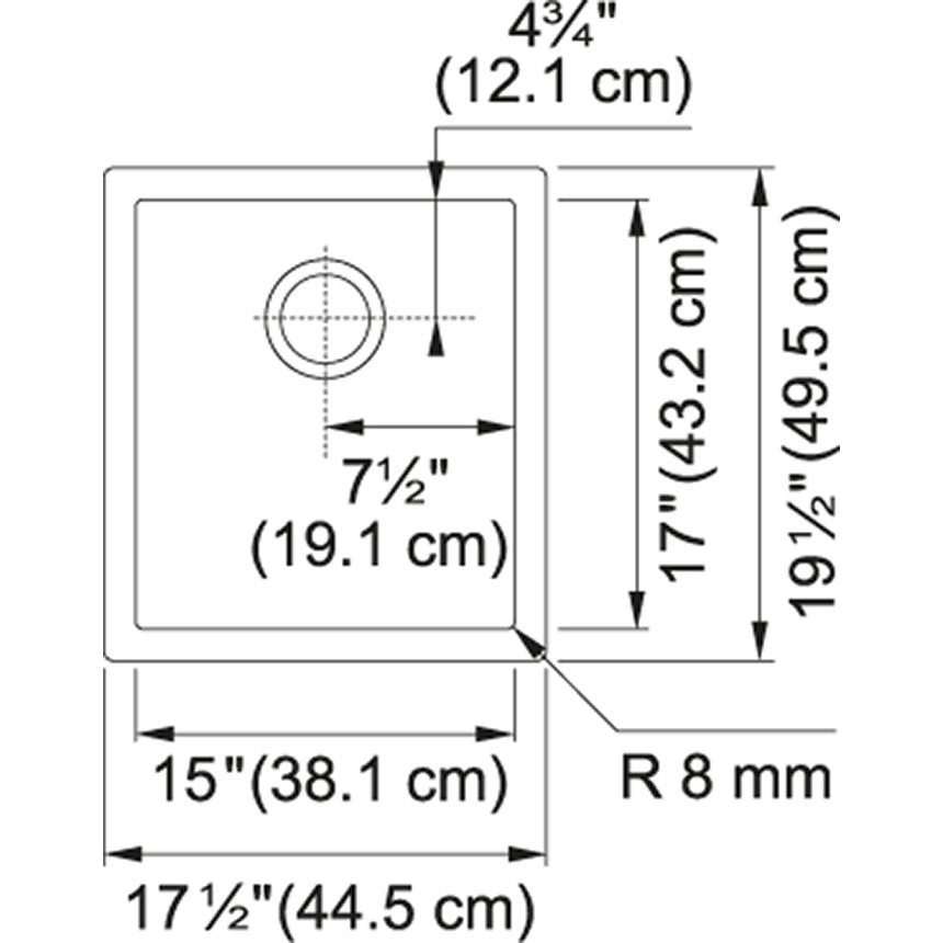 Franke Professional 2.0 17.5-in. x 19.5-in. 16 Gauge Stainless Steel Undermount Single Bowl Kitchen Sink - PS2X110-15