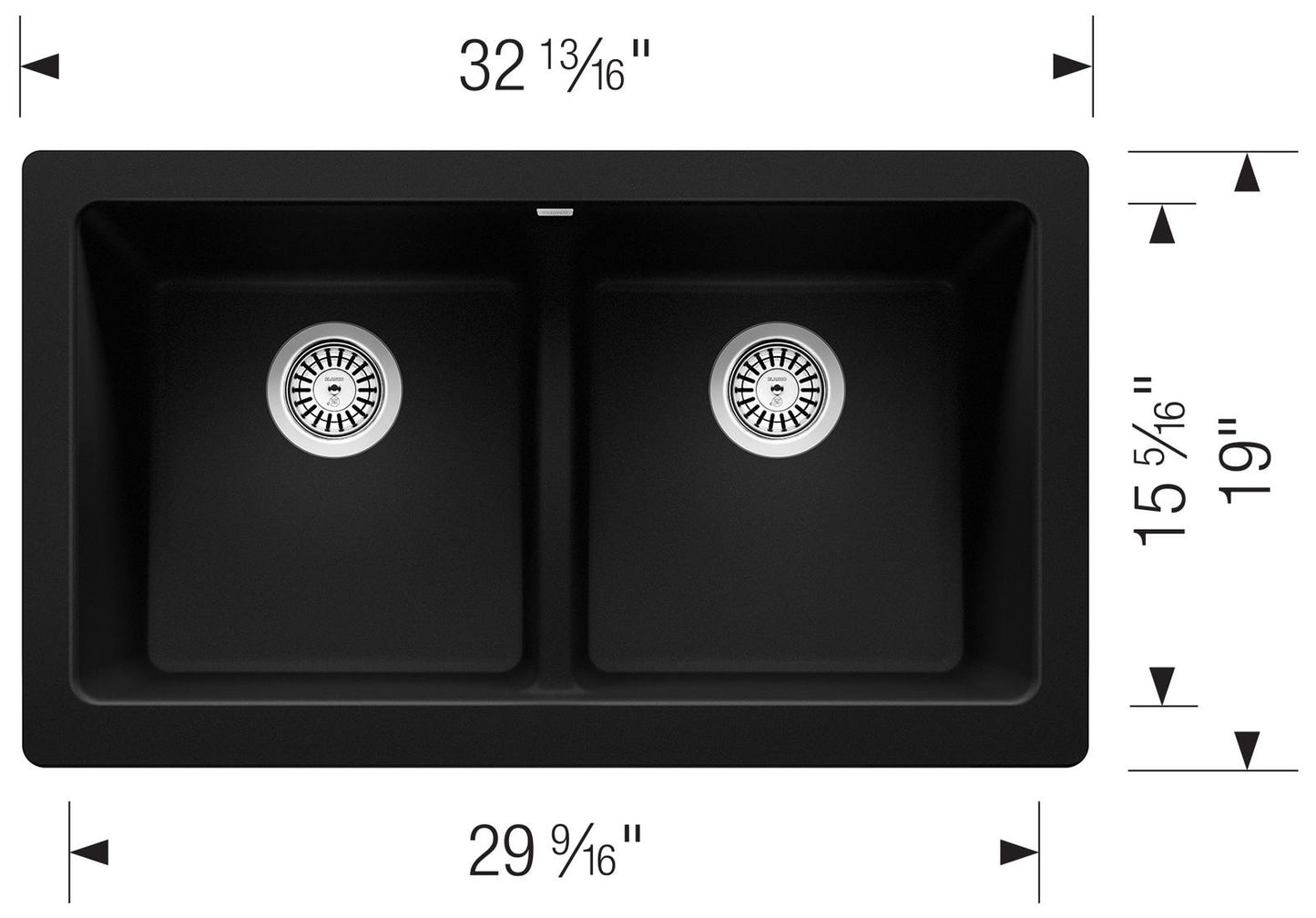 Blanco Vintera 33" Equal Double Apron Silgranit Kitchen Sink