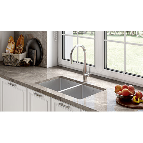 Brookmore Collection 31" Undermount Double Bowl Stainless Steel Kitchen Sink